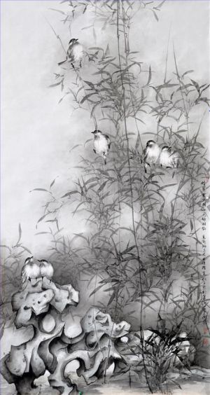 Zeitgenössische chinesische Kunst - Gemälde von Blumen und Vögeln