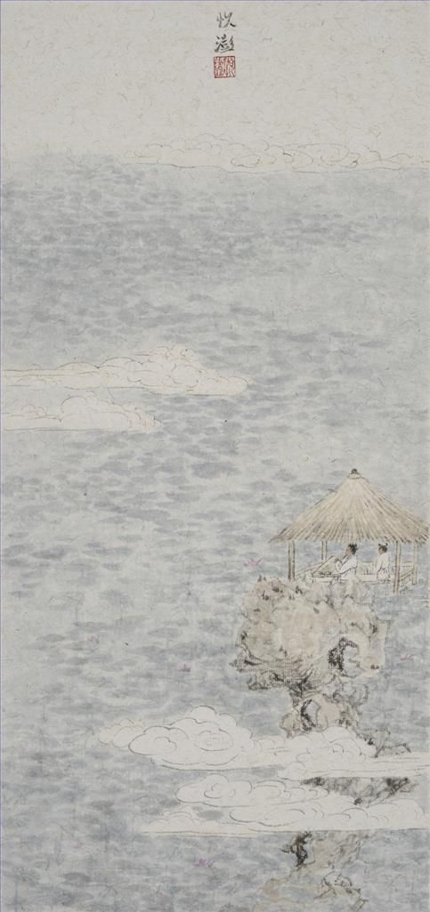 Wang Yuepeng Chinesische Kunst - Wellen in einem Lotusteich