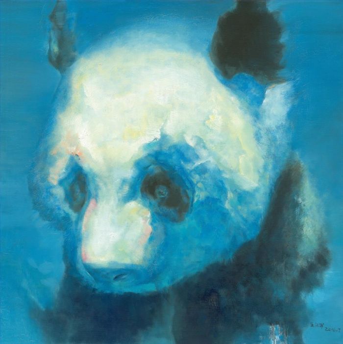 Wang Yujun Ölgemälde - Blauer Panda