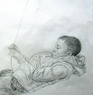 zeitgenössische kunst von Wang Zhaofu - Kindheit