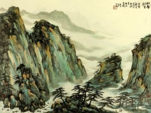 zeitgenössische kunst von Wang Zuojun - Berg in der Herbstwolke