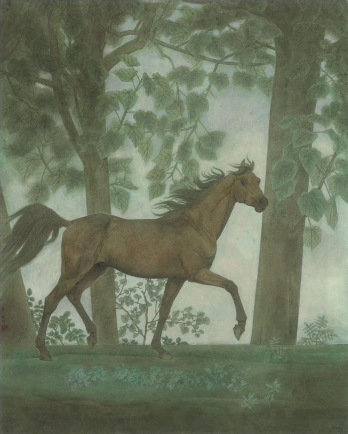 Wei Wei Chinesische Kunst - Pferd Traditionelle chinesische Malerei Feine Pinselführung 4