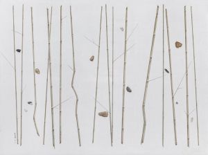 Zeitgenössische Ölmalerei - Stillleben Bambus