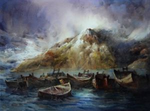 Zeitgenössische Malerei - Wie ein aufkommender Wind und rauschende Wolken