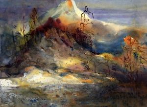 Zeitgenössische Malerei - Sonnenschein aus abgelegenen Bergen