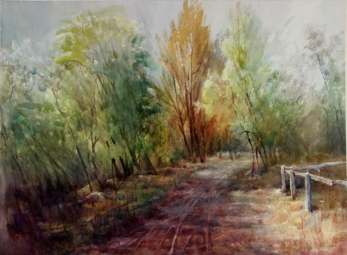 Wu Jianping Andere Malerei - Der Weg in die Tiefen des Waldes