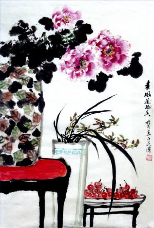 zeitgenössische kunst von Xia Peimin - Gemälde von Blumen und Vögeln im traditionellen chinesischen Stil