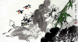 zeitgenössische kunst von Xia Peimin - Darstellung eines Herrn in Blumen