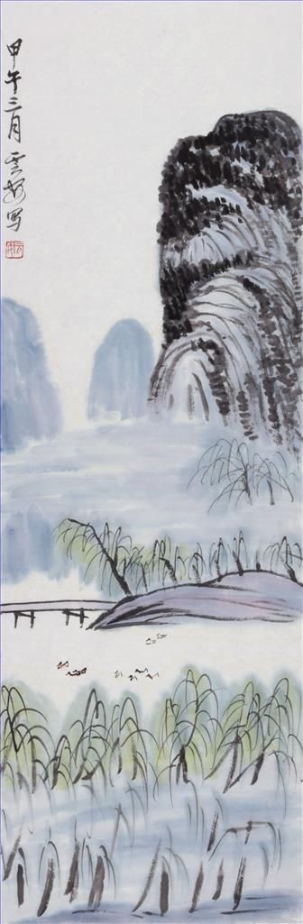 Xiao Yun’an Chinesische Kunst - Am Flussufer von Willow