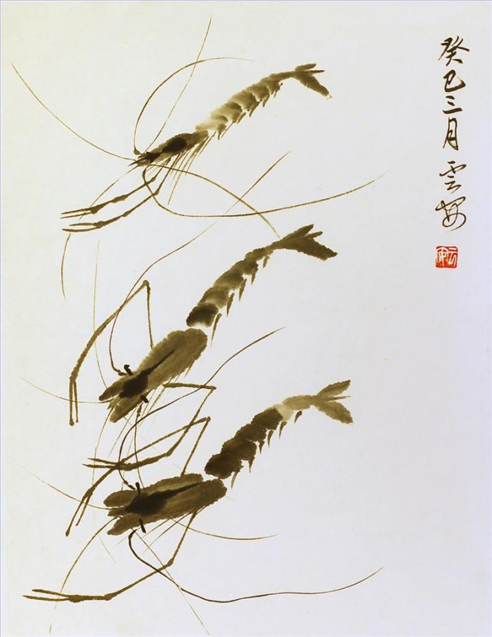 Xiao Yun’an Chinesische Kunst - Drei Garnelen