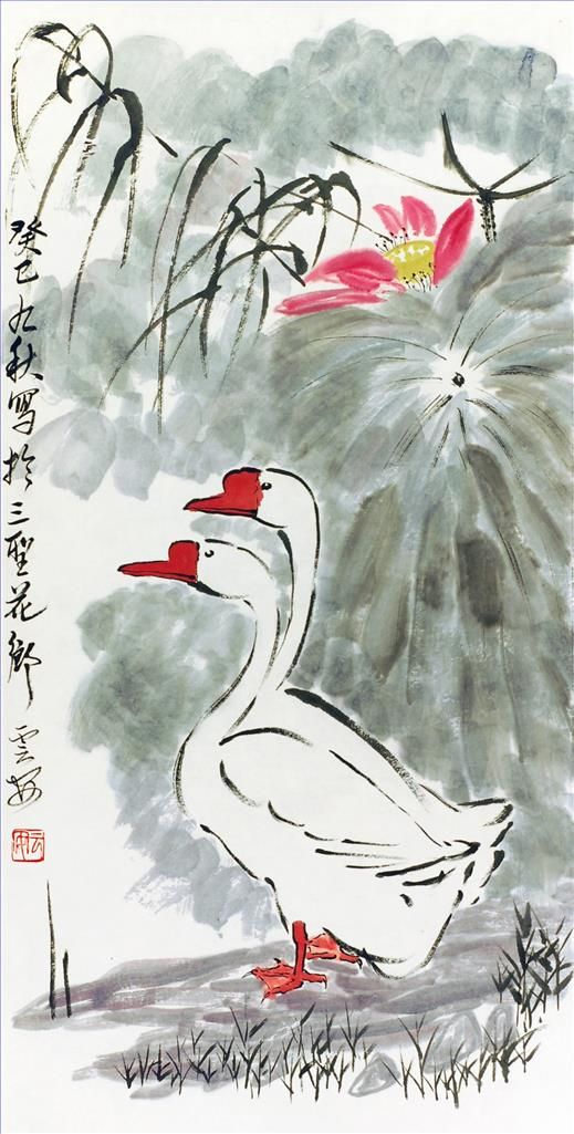 Xiao Yun’an Chinesische Kunst - Zwei Schwäne