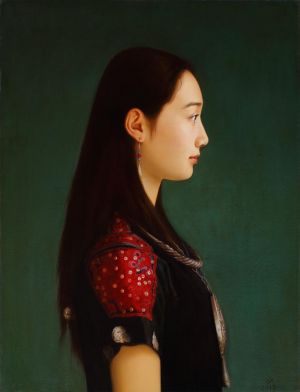 Zeitgenössische Ölmalerei - Frau der Miao-Nationalität