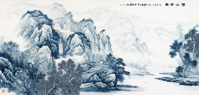 Xie Kefeng Andere Malerei - Blaues und weißes Porzellan