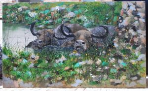 zeitgenössische kunst von Xie Lantao - Büffel