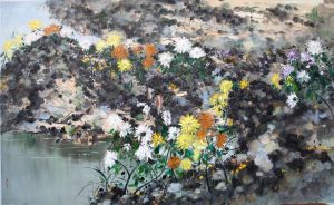 Zeitgenössische Ölmalerei - Chrysantheme Indicum