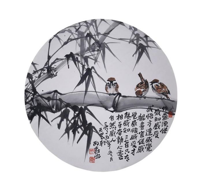 Xing Shu’an Chinesische Kunst - Gemälde von Blumen und Vögeln im traditionellen chinesischen Stil 4
