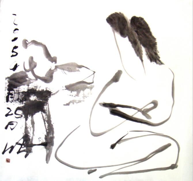 Xu Guoliang Chinesische Kunst - Tinte weiblicher Körper