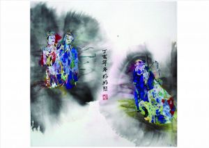 zeitgenössische kunst von Yan Haohao - Farbige Opera-Tinte