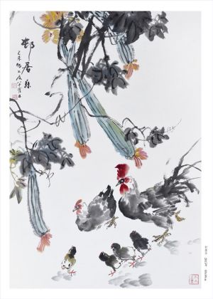 zeitgenössische kunst von Yang Ruji - Glück in einem Bauernhaus