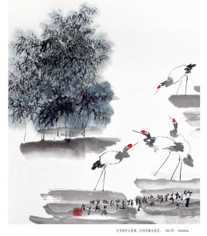 zeitgenössische kunst von Yang Ruji - Gemälde von Blumen und Vögeln im traditionellen chinesischen Stil 4