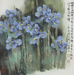 Zeitgenössische chinesische Kunst - Lila Schmetterling