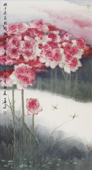 zeitgenössische kunst von Ye Quan - Sonnenlicht glüht über Lotus