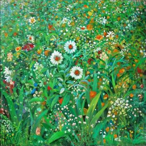 Zeitgenössische Ölmalerei - Blumen