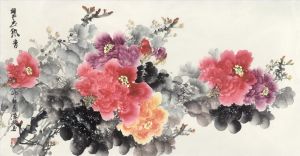 zeitgenössische kunst von Yu Haoguang - Gemälde von Blumen und Vögeln im traditionellen chinesischen Stil