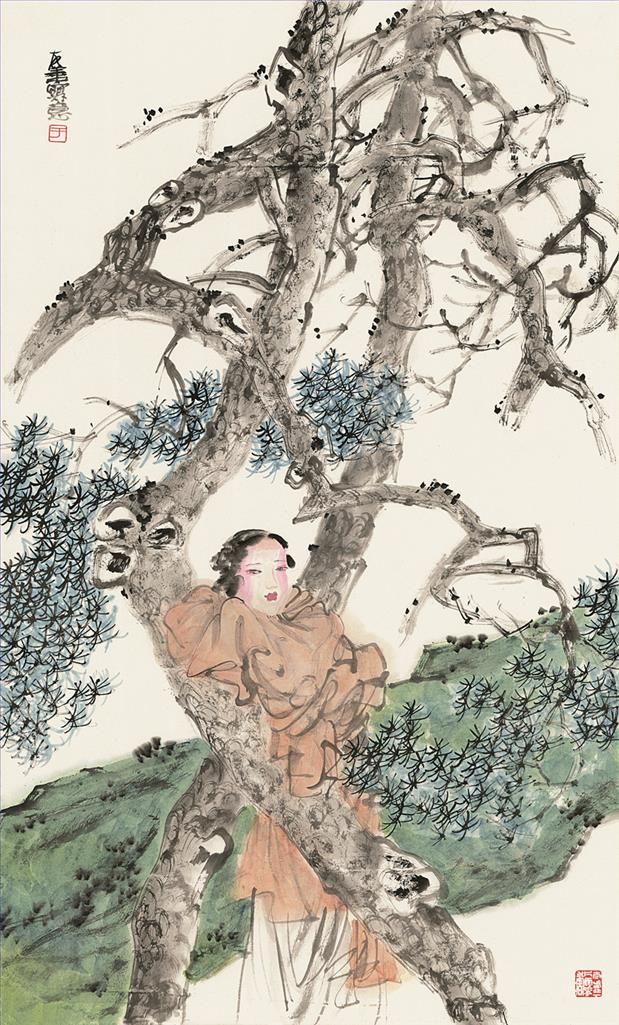 Yu Youshan Chinesische Kunst - Traditionelle chinesische Malerei schöner Frauen