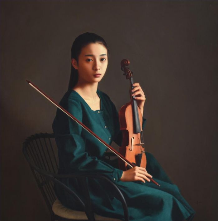 Yue Xiaoqing Ölgemälde - Violinist