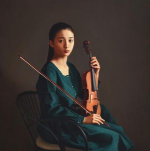 Zeitgenössische Ölmalerei - Violinist