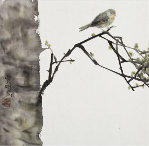 zeitgenössische kunst von Zeng Baogang - Gemälde von Blumen und Vögeln im traditionellen chinesischen Stil
