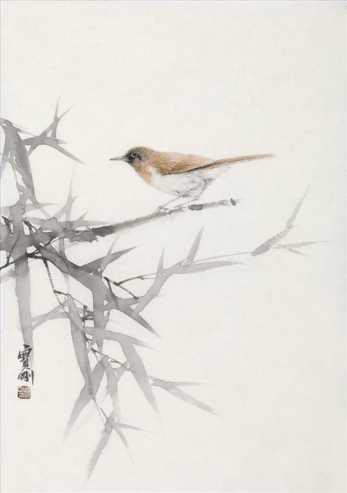 Zeng Baogang Chinesische Kunst - Der Charme der Tuschemalerei-Vogel