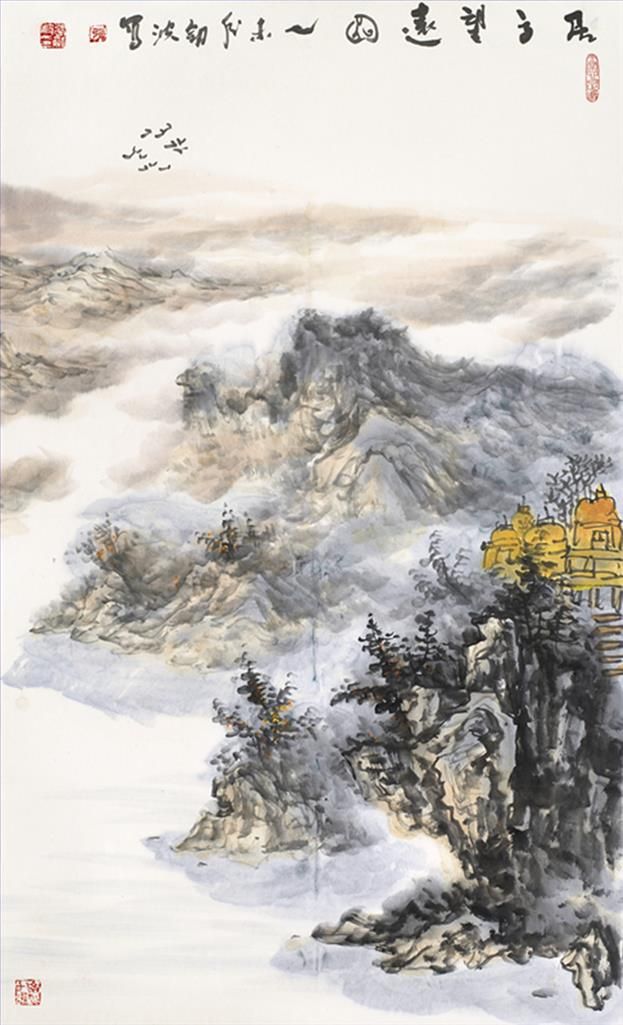 Zhang Jianbo Chinesische Kunst - Auf dem Berggipfel