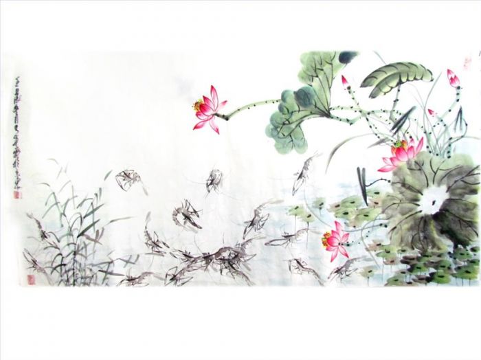 Zhang Naicheng Chinesische Kunst - Gemälde von Blumen und Vögeln im traditionellen chinesischen Stil