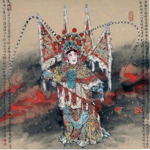 zeitgenössische kunst von Zhang Qingqu - Die Generalin der Peking-Oper Mu Guiying übernimmt das Kommando