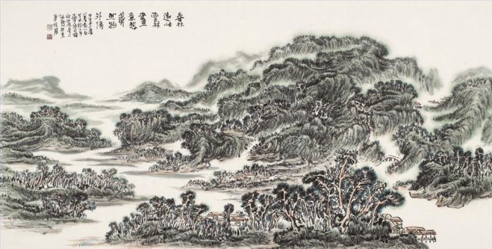 Zhang Zhengui Chinesische Kunst - Frühlingslandschaft
