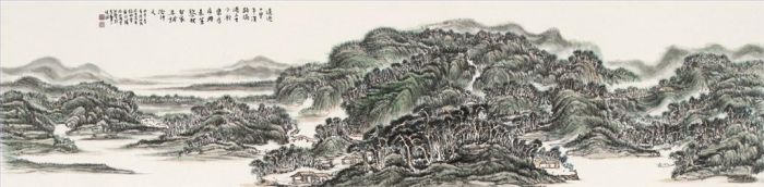 Zhang Zhengui Chinesische Kunst - Kurvenreiche Landschaft