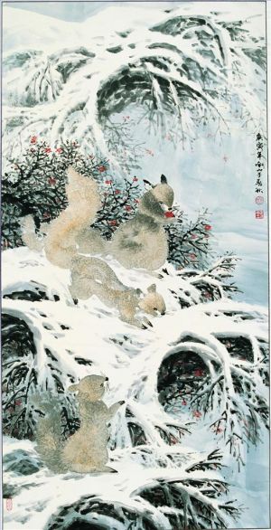 zeitgenössische kunst von Zhao Chunqiu - Viel Spaß nach dem Schnee