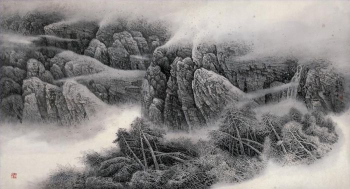 Zhao Jinhe Andere Malerei - Wolke über Berggipfel