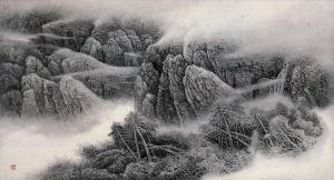 Zeitgenössische Malerei - Wolke über Berggipfel