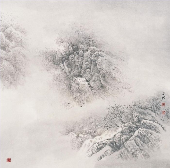 Zhao Jinhe Andere Malerei - Wolke über eigenartigen Bergen