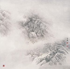 zeitgenössische kunst von Zhao Jinhe - Wolke über eigenartigen Bergen