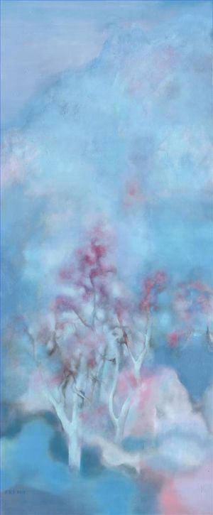 Zeitgenössische Ölmalerei - Illusionale Pfirsichblüte 2