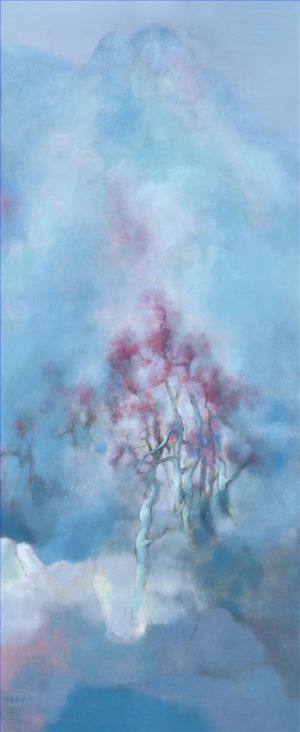 Zeitgenössische Ölmalerei - Illusionale Pfirsichblüte 3