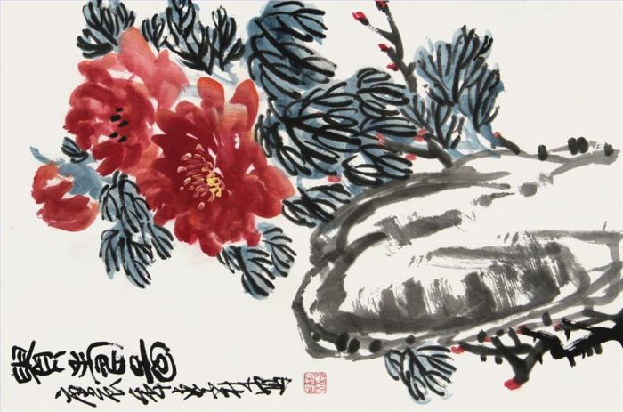 Zhao Zilin Chinesische Kunst - Gemälde von Blumen und Vögeln im traditionellen chinesischen Stil