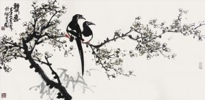 zeitgenössische kunst von Zhao Zilin - Zwei Elstern