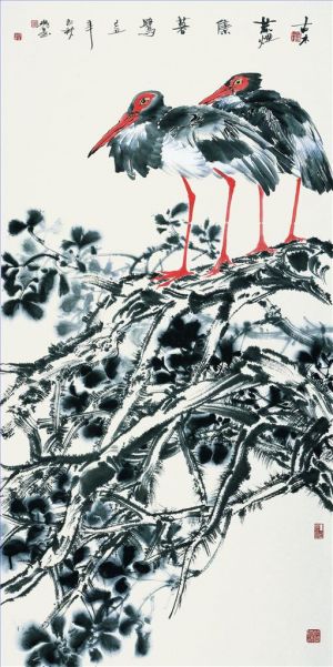 zeitgenössische kunst von Zheng Guixi - Gemälde von Blumen und Vögeln im traditionellen chinesischen Stil 3