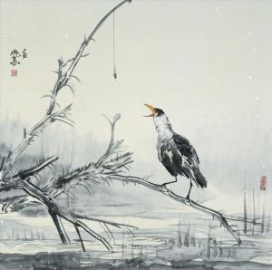 Zeitgenössische chinesische Kunst - Gemälde von Blumen und Vögeln im traditionellen chinesischen Stil 7