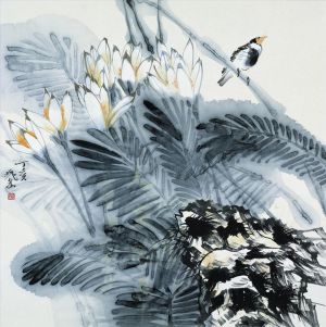 Werk Gemälde von Blumen und Vögeln im traditionellen chinesischen Stil 8